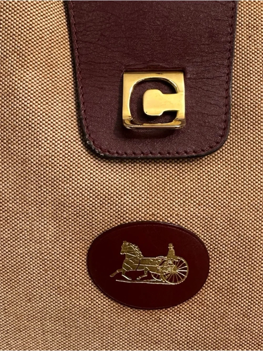 Celine Horse Carriage Canvas & Leather Shoulder Bag - Picture 3 of 11